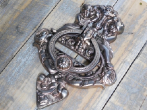 Door Knocker, Angel, Antique | Iron, Red(Copper) | H26,0xW18,5 Cm