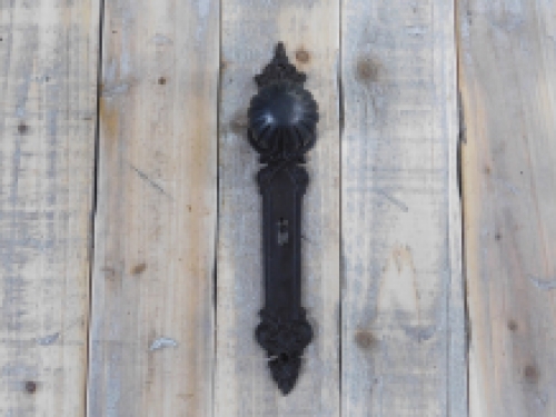 Half set Door Hardware: 1 Doorknob 53 mm + 1 Long Plate BB72 - Antique Iron - Dark Brown