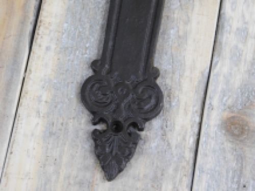 Half set Door Hardware: 1 Doorknob 53 mm + 1 Long Plate BB72 - Antique Iron - Dark Brown
