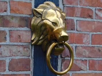 Door knocker lion - alu - gold coloured