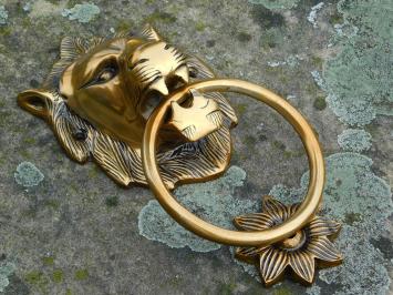 Door knocker Lion's head - Alu - Brass look