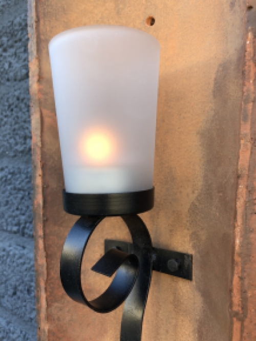 Antique lantern, roof tile, candlestick, roof tile, with wall holder for candle