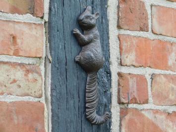 Squirrel as Wall Hook or Wall Decoration - Cast Iron - Dark Brown