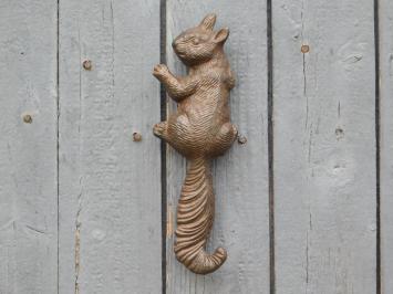 Squirrel as Wall Hook or Wall Decoration - Cast Iron - Dark Brown