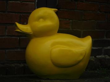 Sizeable duck as piggy bank - bright yellow - polystone