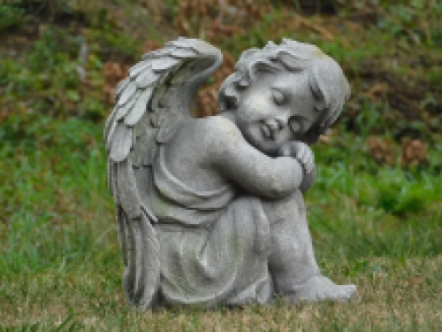 Sitting Angel - XL - polystone - detailed