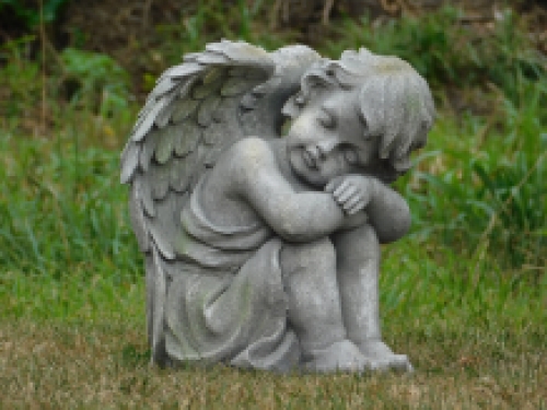 Sitting Angel - XL - polystone - detailed