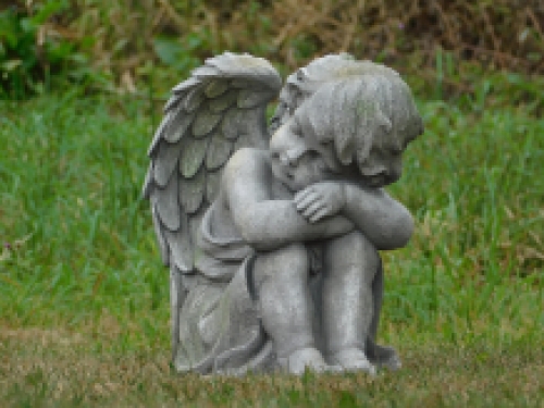 Sitting Angel - XL - polystone - detailed