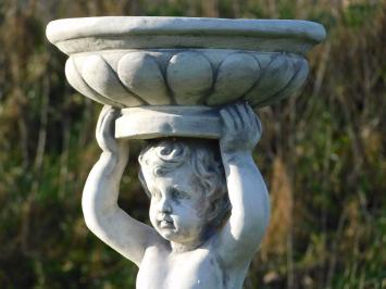 Angel with Bowl on Pedestal - 138  cm - Solid Stone