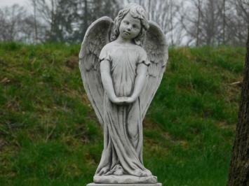 Statue Angel on Pedestal - 75 cm - Solid Stone