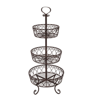 3-Tier Etagère – Vintage Brown – 80 cm High – Stylish Storage Unit