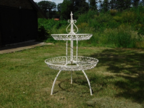 Large etagere with French lily - white - metal