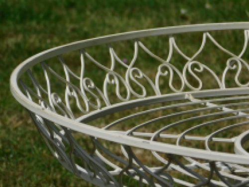 Large etagere with French lily - white - metal