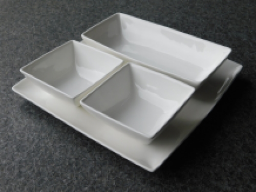 Snack set - porcelain - four pieces