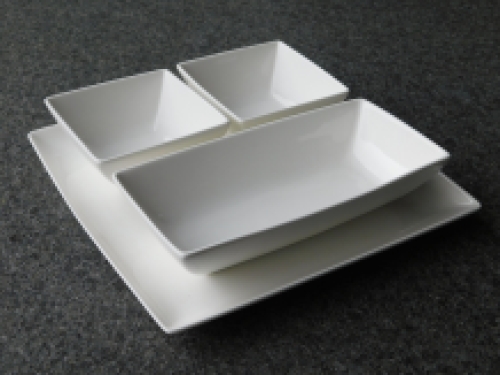 Snack set - porcelain - four pieces