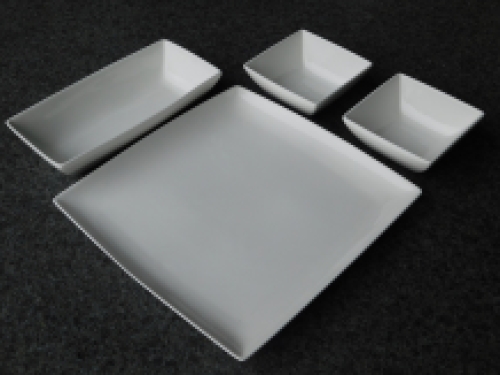 Snack set - porcelain - four pieces