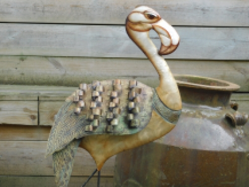 Set van 2: handgemaakte Flamingo & Kraanvogel - van metaal
