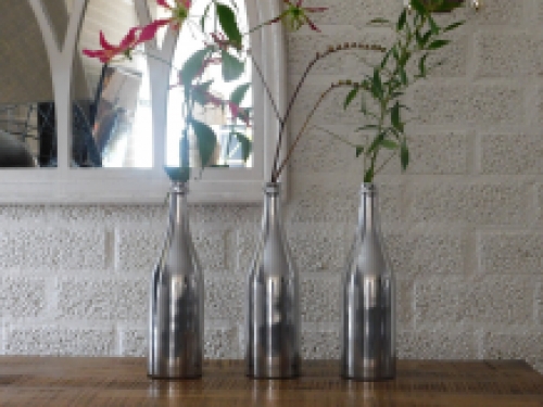 Luxury stylish bottle - decoration for flowers/branches - aluminum