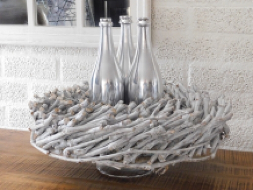 Luxe stijlvolle fles - decoratie voor bloemen/takken - aluminium