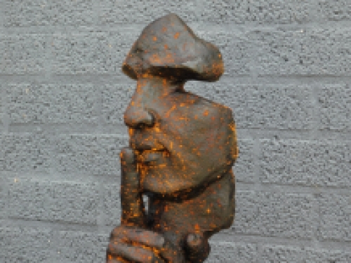 An exclusive and special statue of ''the whisperer'', polystein, sculpture as decoration