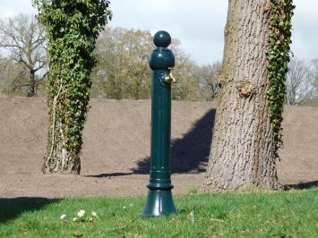 Standing fountain with brass tap - dark green - aluminium