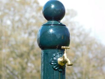 Stehbrunnen mit Messinghahn - dunkelgrün - Aluminium