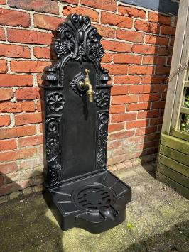 Ornate large Fountain - with Brass Tap - Alu - black