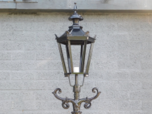 Classical lantern 'Barcelona' - outdoor lighting with ceramic socket and glass, alu black, 275cm