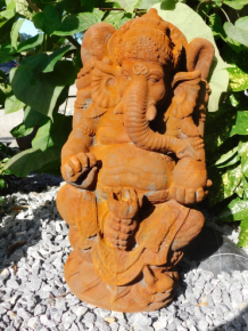 Statue Ganesha 1 oxid, a Hindu god, full oxid stone statue!