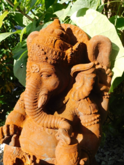 Statue Ganesha 1 Oxid, ein Hindu-Gott, voller Oxidstein Statue!