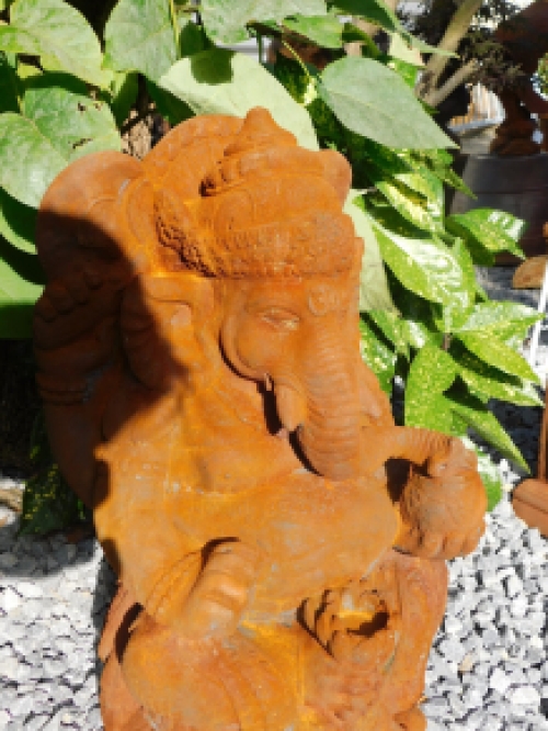 Statue Ganesha 1 oxid, a Hindu god, full oxid stone statue!