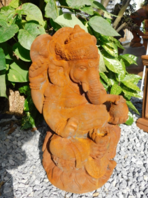 Statue Ganesha 1 oxid, a Hindu god, full oxid stone statue!