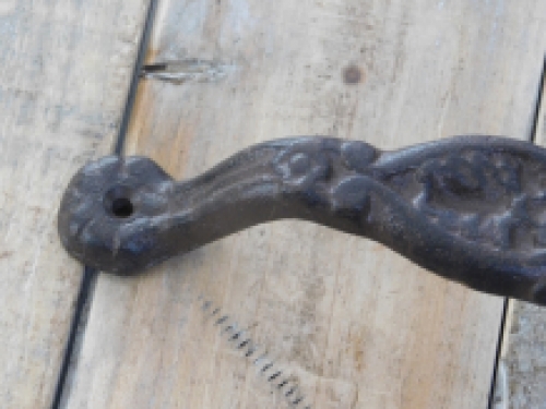Door handle - brown with rosette cylinder lock suitable, cast iron