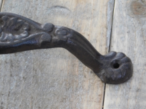 Door handle - brown with rosette cylinder lock suitable, cast iron