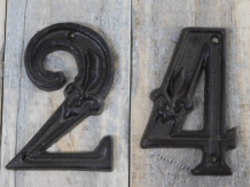 Klassische Hausnummern - Ziffern von 0 bis 9 - Eisen
