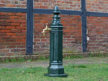 Stehbrunnen - Alu - dunkelgrün - Wasserhahn