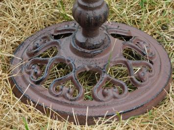 Elegantes Vogelbad aus Gusseisen auf Sockel – Vintage-Braun – ca. 40 cm hoch