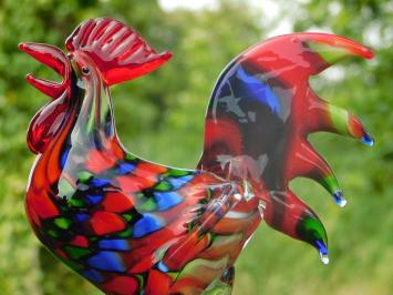 Glas geblazen Haan - Vol in Kleur - Handgemaakt
