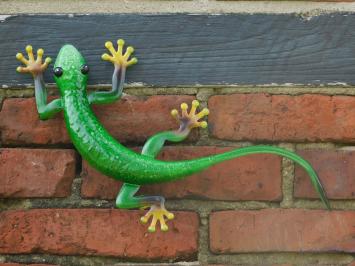 Set of 4 colour geckos - hand-painted - metal