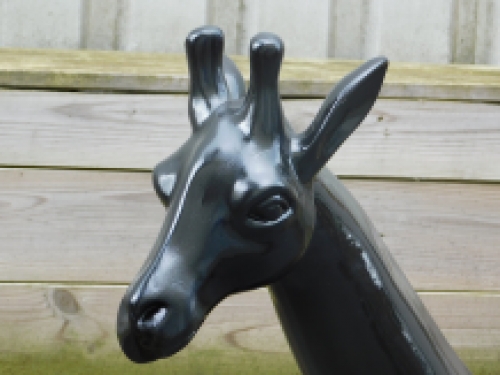 Dekorative Giraffe - schwarz - Polystone