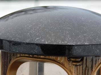 Grablaterne aus Granit – Schwarz mit Gold