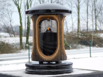 Grablaterne aus Granit – Schwarz mit Gold