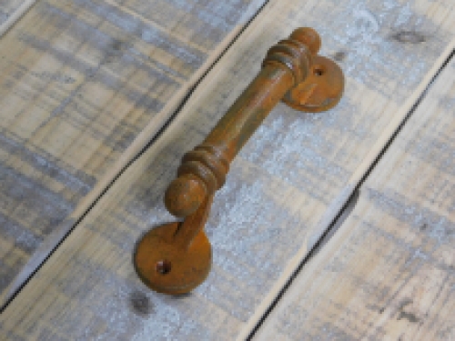 Doorhandle, antique iron handle for doors, cupboards and drawers - rust colour
