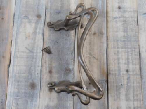 Patina Pull handle, Art Nouveau handle for front door, brass supply