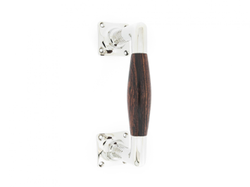 Gloss Nickel Handle with Rosewood - 16 cm
