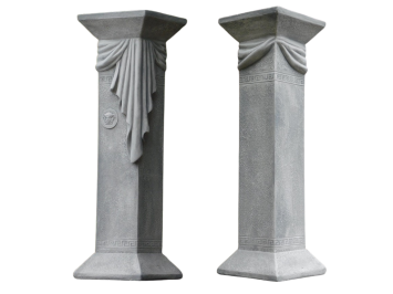 Greek Pedestal Medusa Drapery - 100 cm - Stone Column