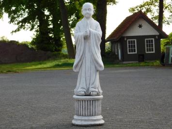 Greeting Monk on Pedestal - Solid Stone