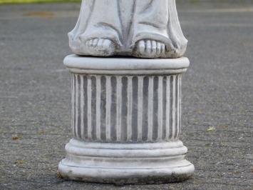 Greeting Monk on Pedestal - Solid Stone
