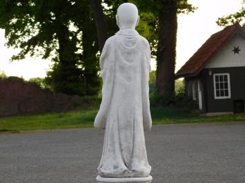 Greeting Monk on Pedestal - Solid Stone