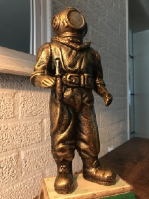 Diver as in the old days, antique diver with diving helmet, cast iron - Siebe Gorman